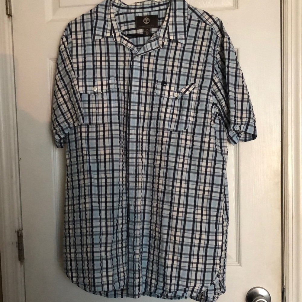 Timberland plaid short sleeve button down shirt